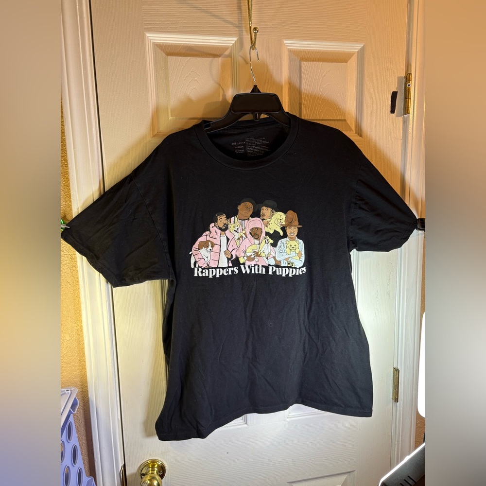 Dog Limited Mens XL T-Shirt Rappers With Puppies Graphic Tee Crew Neck Adult Fun